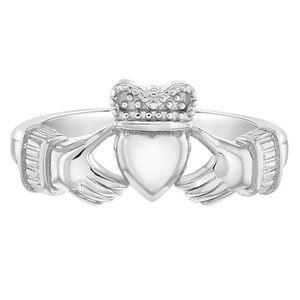 925 Sterling Silver Size 2-5 Unisex Irish Kid's Claddagh Ring Band for Children